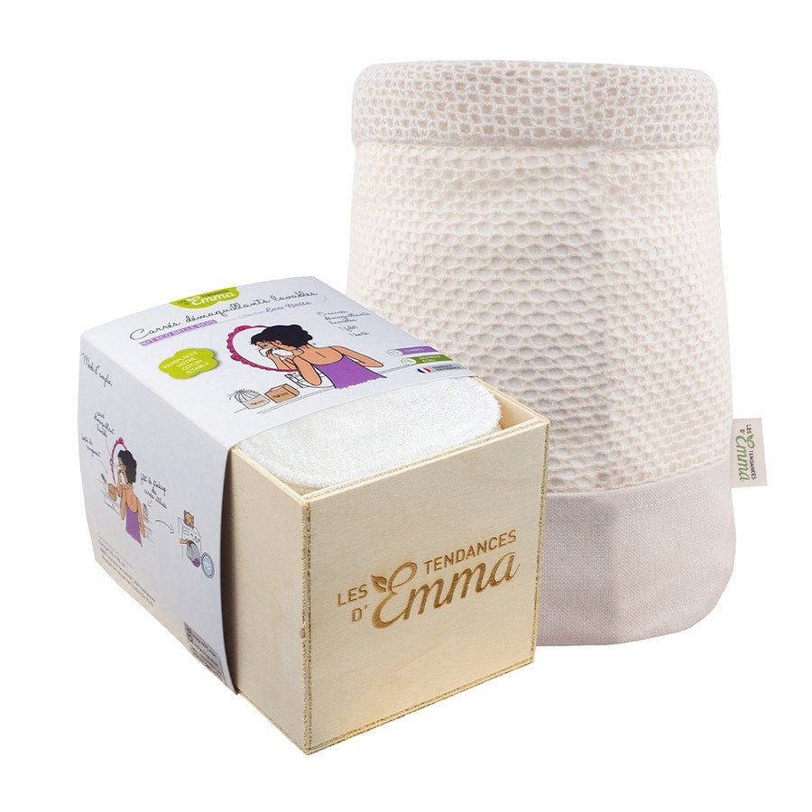 Les Tendances D'Emma Eco Belle Organic Bamboo Ecru Wood X15 Makeup Removers Kit - FrenchBeautyHub