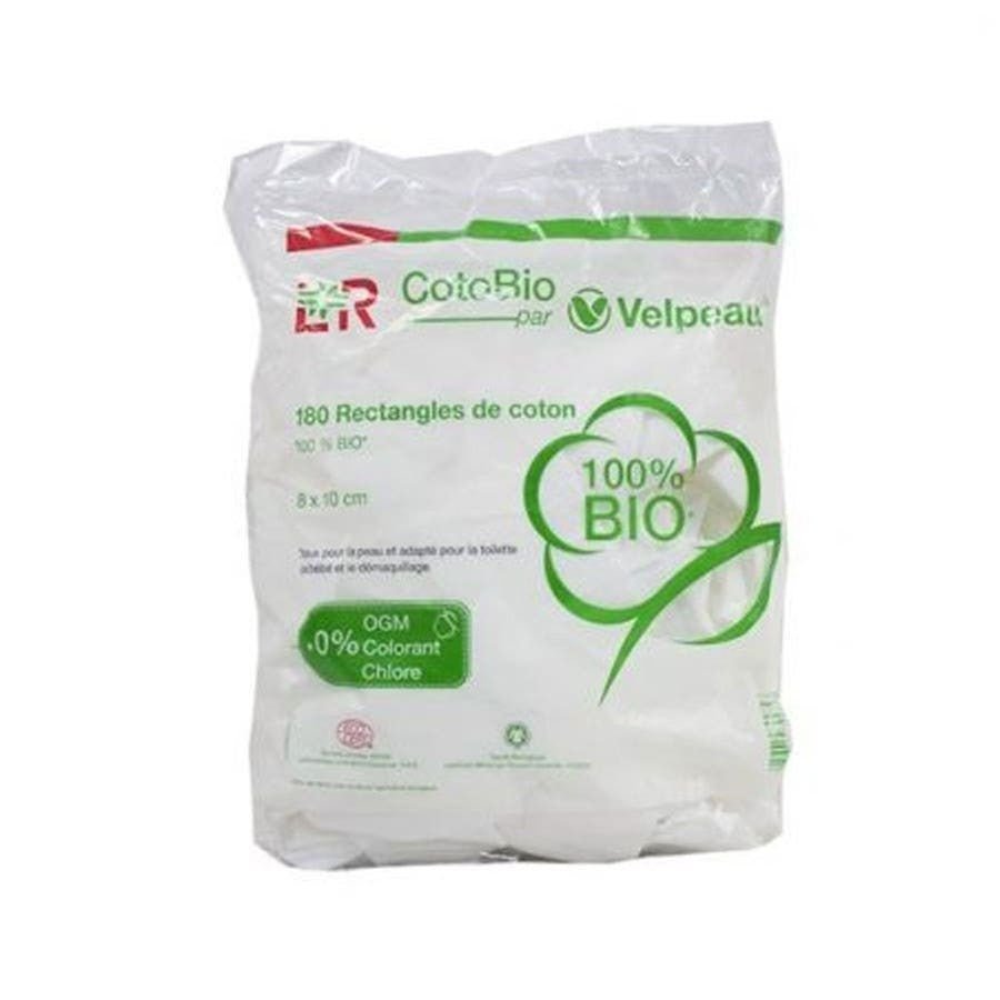 Lohmann Rauscher Cotopads 8x10 Cm Cotton Pads bio par Velpeau 180 Pices - FrenchBeautyHub