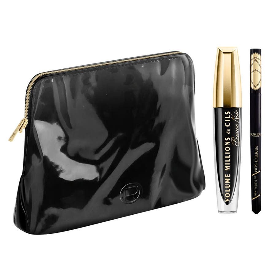 L'Oreal Paris Women's Luxury Kits - Volume Millions de Cils Black Balm Mascara + Perfect Slim Black Eyeliner - FrenchBeautyHub