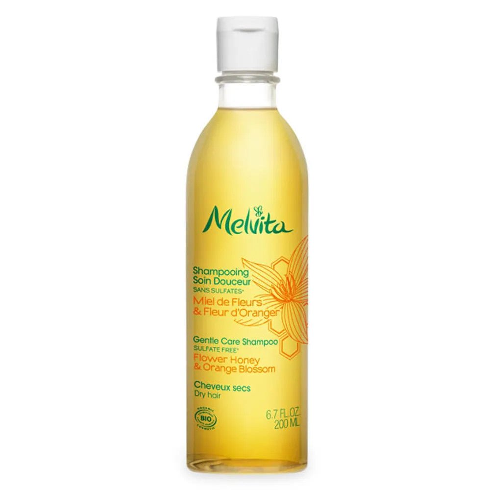 Melvita Gentle Care Shampoo Flower Honey & Orange Blossom Sulfate Free - FrenchBeautyHub