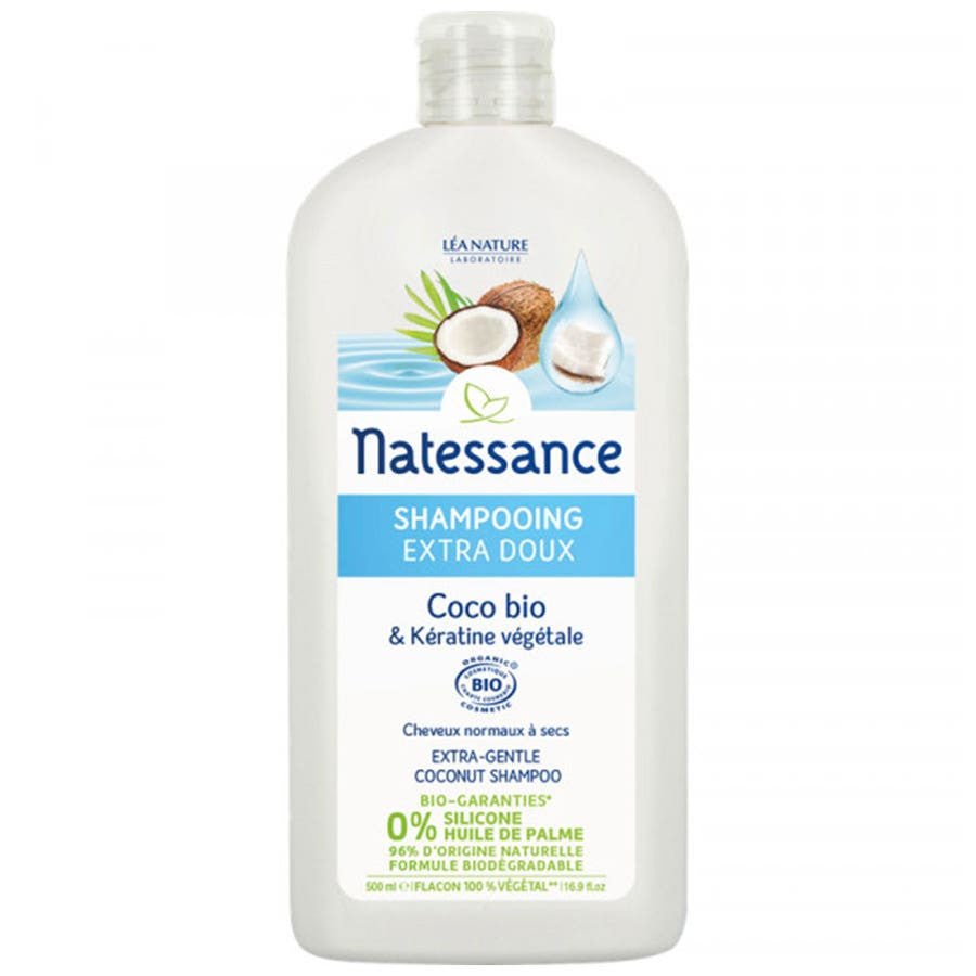 Natessance Coco Extra Gentle Shampoo 500ml (16.90fl oz) - FrenchBeautyHub