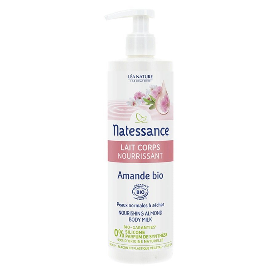 Natessance Organic Almond nourishing body lotion 400ml (13.52fl oz) - FrenchBeautyHub