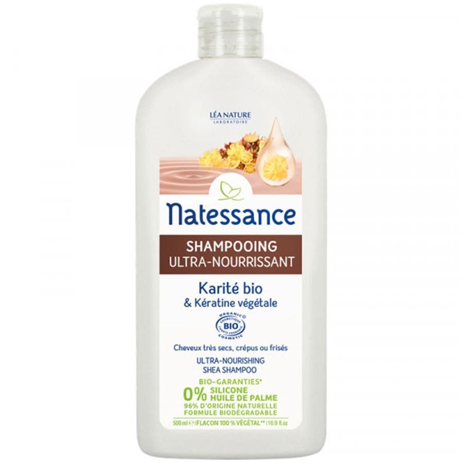 Natessance Organic Ultra Nourishing Shampoo Plant Keratin 500ml (16.90fl oz) - FrenchBeautyHub