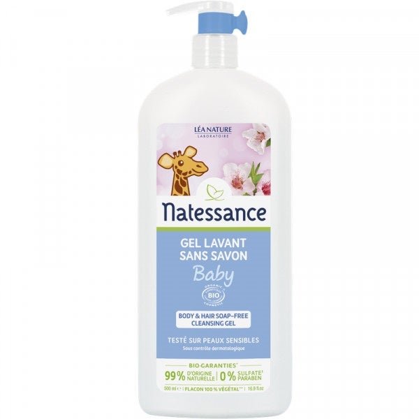 Natessance Soap - Free Washing Gel for Babies 500ml (16.91fl oz) - FrenchBeautyHub