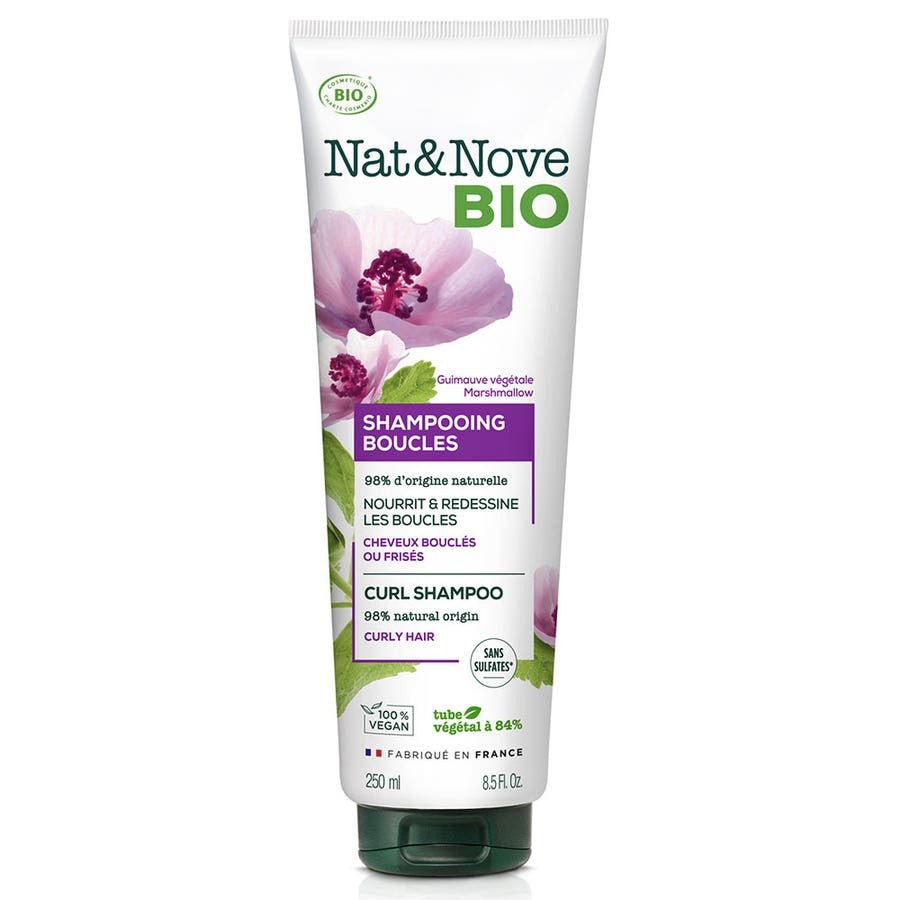 NAT&NOVE BIO Organic Curls Shampoo curly or frizzy hair 250ml (8.45fl oz) - FrenchBeautyHub