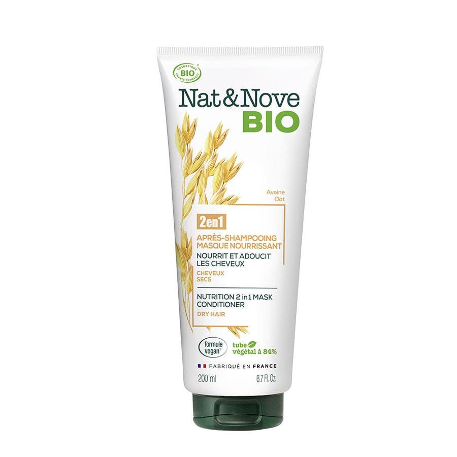 NAT&NOVE BIO organic nourishing 2in1 mask conditioner dried hair 200ml (6.76fl oz) - FrenchBeautyHub