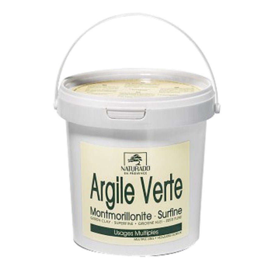Naturado Multi - Purpose Green Clay Bucket Montmorillionite Surfine 1Kg (35.27 oz) - FrenchBeautyHub