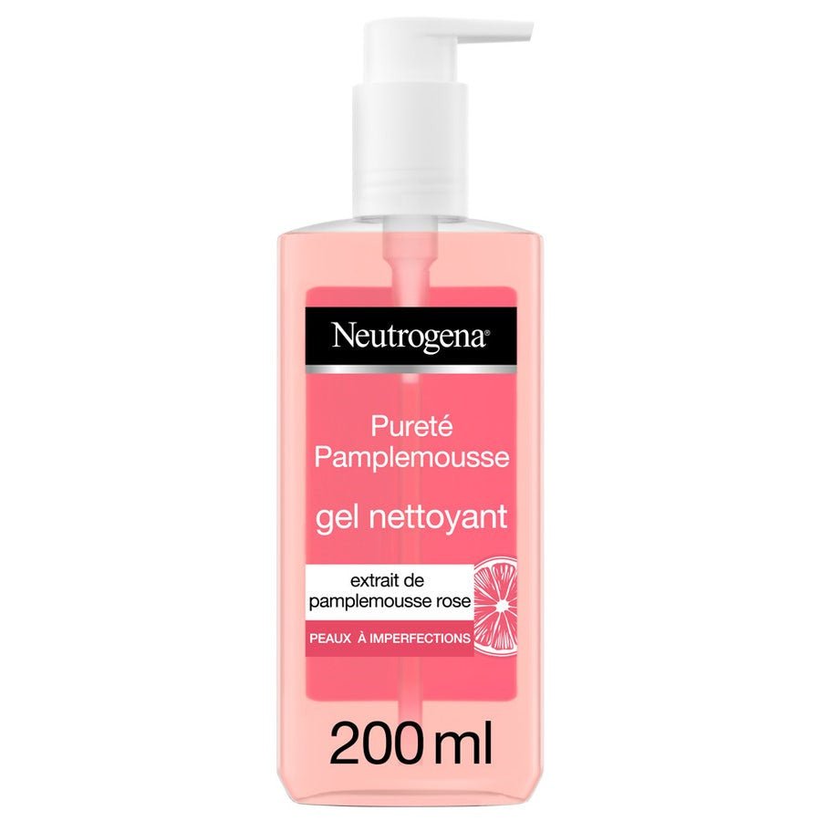 Neutrogena Visibly Clear Pink Grapefruit Cleansing Gel for Imperfection - Prone Skin 200ml (6.76fl oz) - FrenchBeautyHub