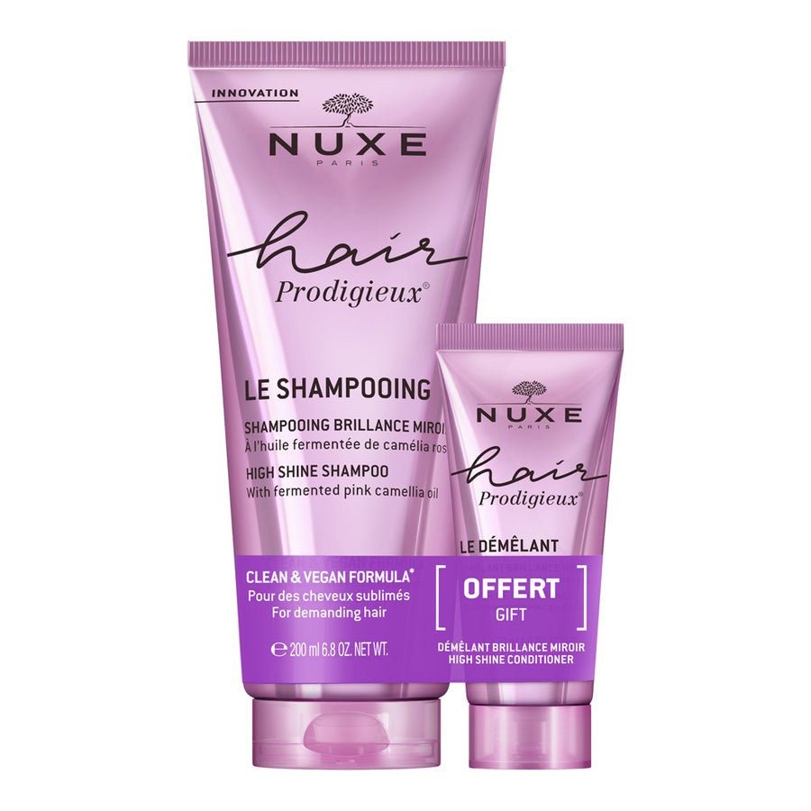Nuxe Hair Prodigieux Mirror Shine Shampoo 200ml (6.76fl oz) + Shine Detangler 30ml (1.01fl oz) - FrenchBeautyHub