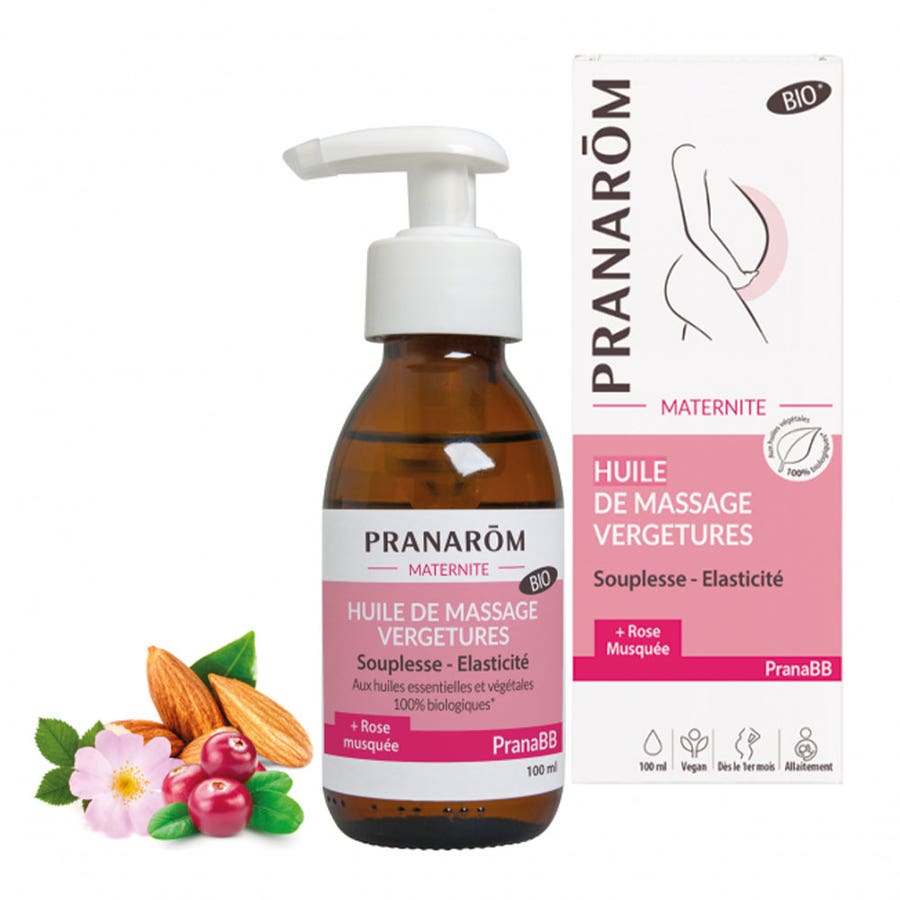Pranarôm Pranabb Stretch Marks Massage Oil Flexibility and elasticity 100ml (3.38fl oz) - FrenchBeautyHub