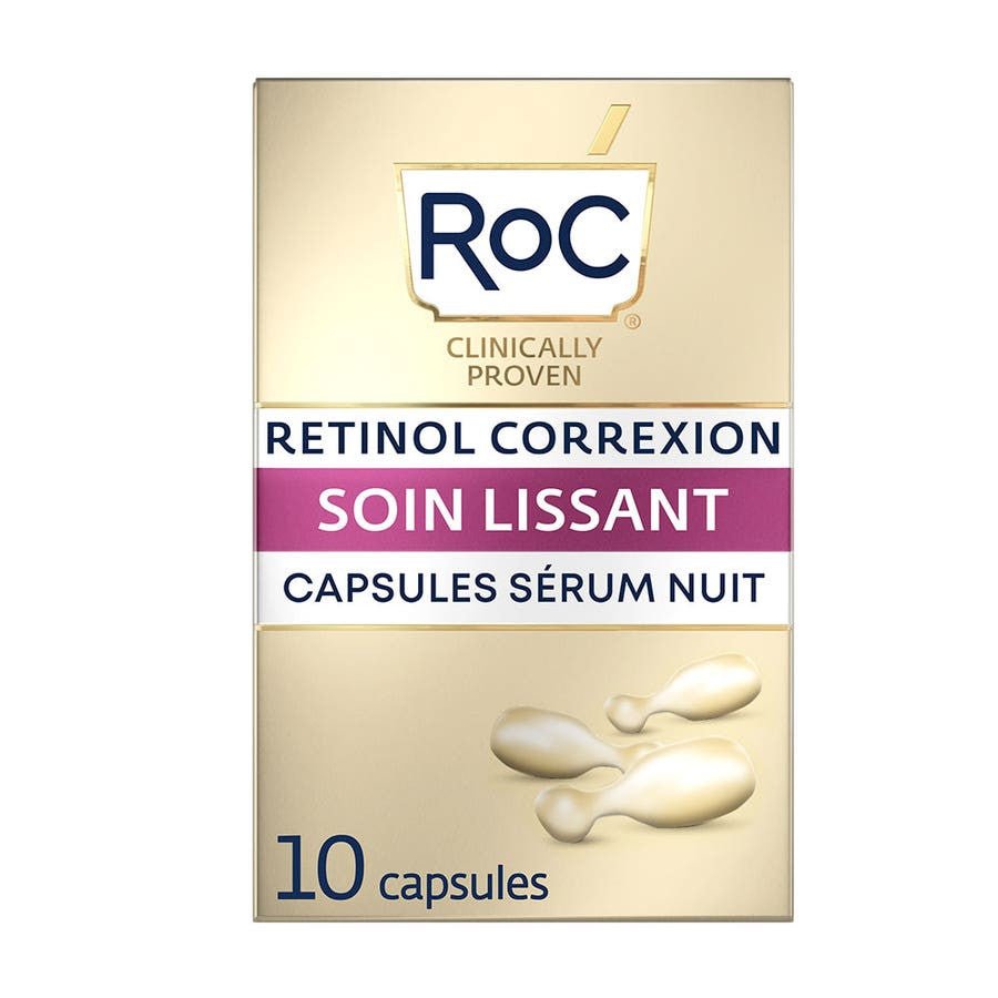 Roc Smoothing care Night Serum Retinol Correxion 10 Capsules - FrenchBeautyHub