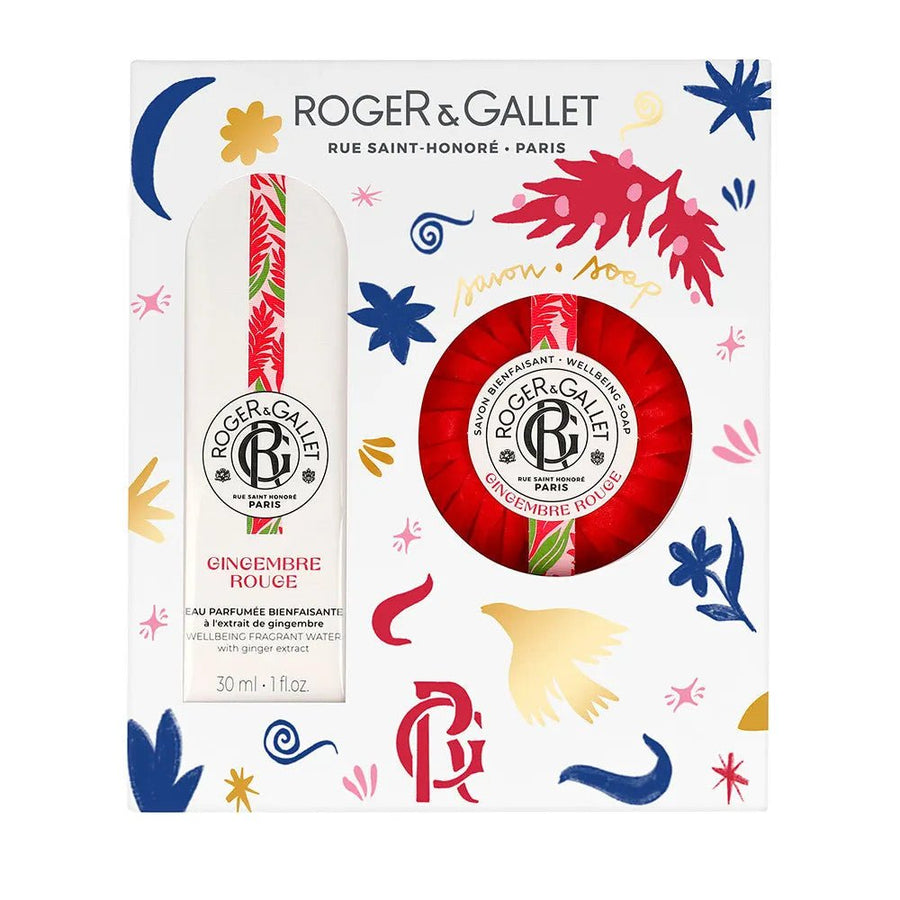 Roger & Gallet Fleur de Figuier Gift Set Perfumed Beneficial Water 100ml + Soap 50g + Bath Pebble 3x25g - FrenchBeautyHub