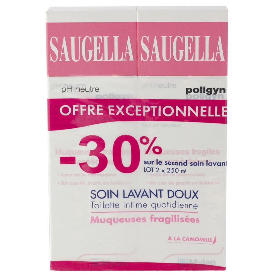 Saugella Poligyn Poligyn Intima Daily use Fresh mucous membranes 250ml x2 (8.45fl oz x2) - FrenchBeautyHub