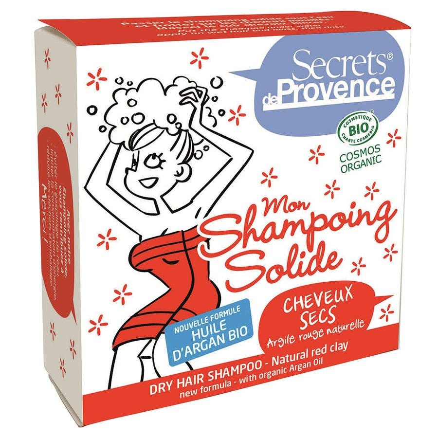 Secrets de Provence Solid shampoo Dry hair Natural Red Clay Bioes 85g (2.99 oz) - FrenchBeautyHub