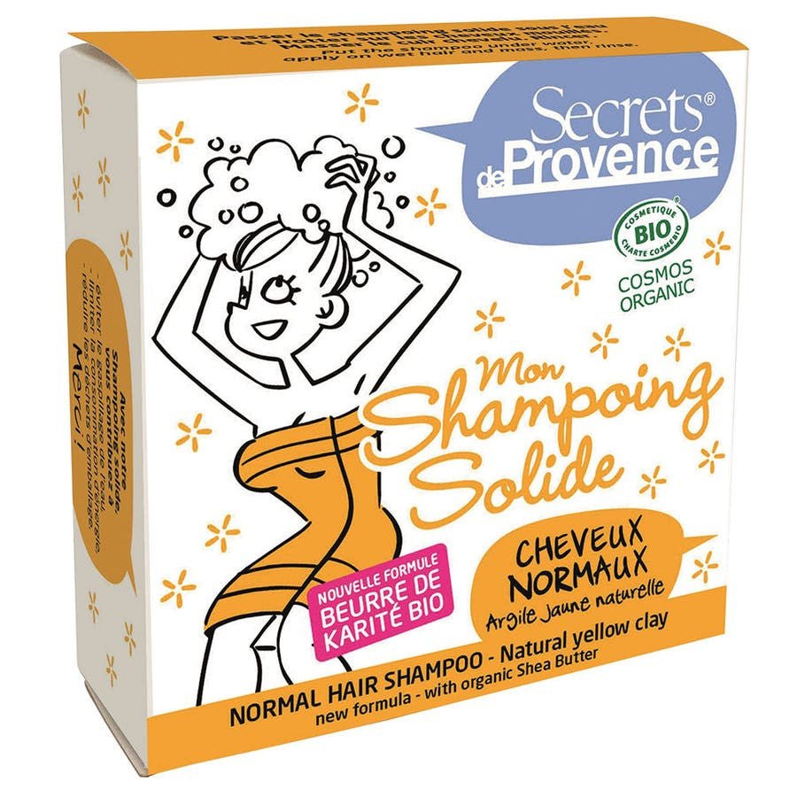 Secrets de Provence Solid shampoo for normal hair Natural Yellow Clay Bioes 85g (2.99 oz) - FrenchBeautyHub