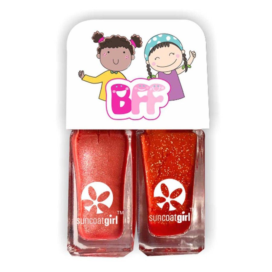 Suncoat Girl Duo of cuties nail varnishes orange and orange glitter 5ml x2 (0.16fl oz x2) - FrenchBeautyHub