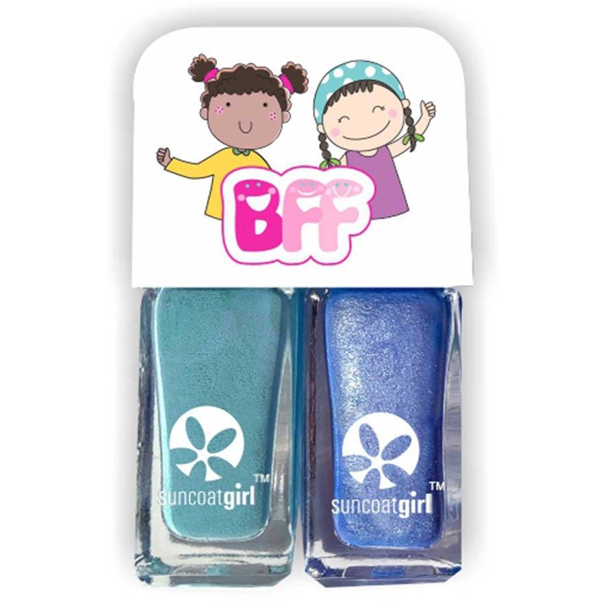 Suncoat Girl Duo of twinnies varnishes blue + turquoise 5ml x2 (0.16fl oz x2) - FrenchBeautyHub