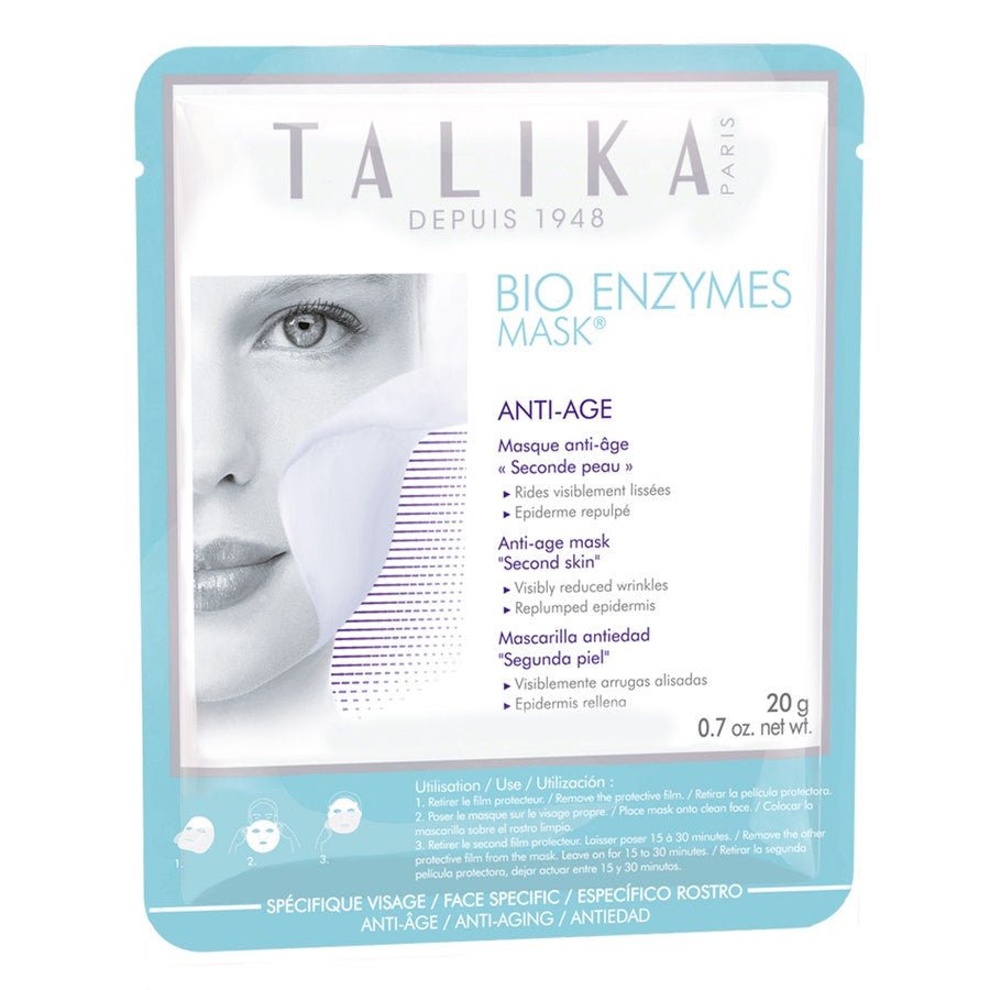 Talika Bio Enzymes Second Skin Purifying Mask for Anti - Aging with Collagen & Watermelon Extracts - 1 Mask - FrenchBeautyHub