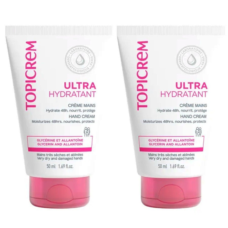 Topicrem Ultra - Hydrating Ultra - moisturising Hand Cream Sensitive Skins 50ml x2 (1.69fl oz x2) - FrenchBeautyHub