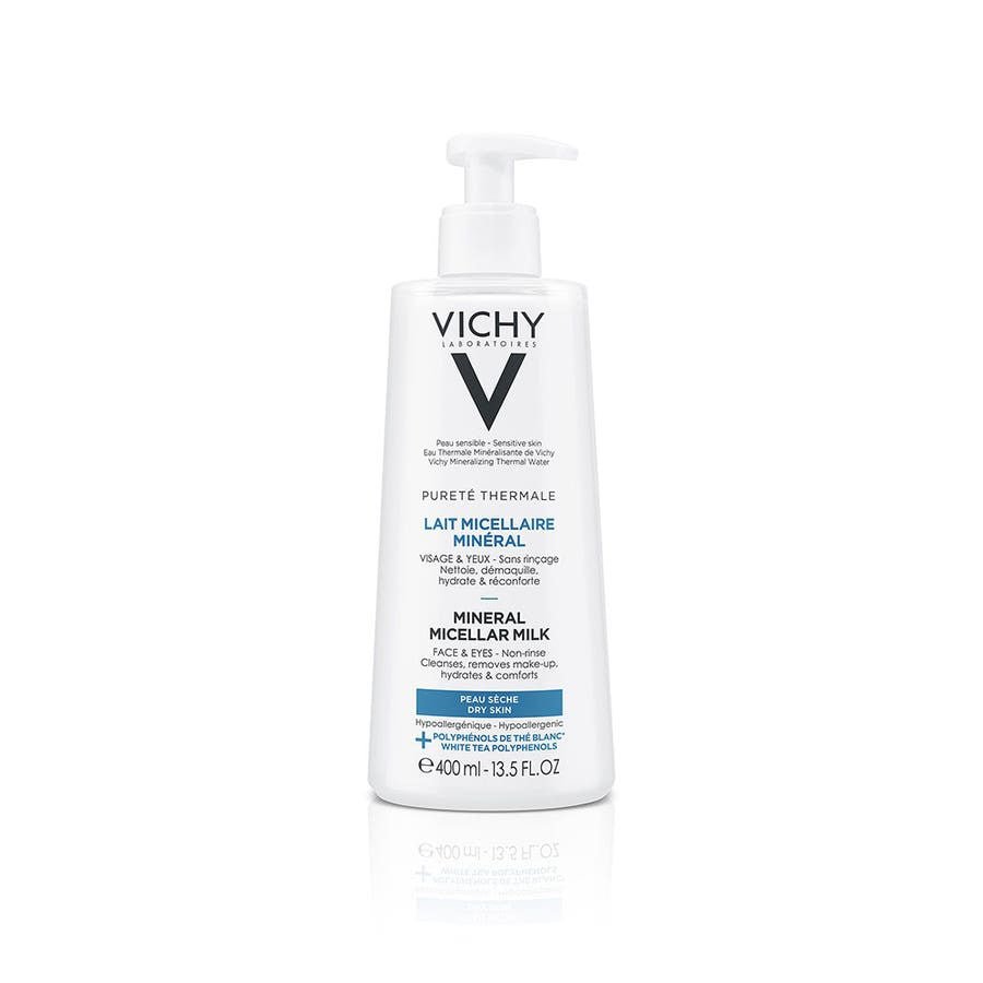 Vichy Purete Thermale Mineral Micellar Milk Dry Skin 400ml (13.52fl oz) - FrenchBeautyHub