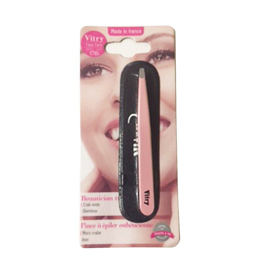 Vitry Professional Tweezers Ref 26c - Set of 2 Stainless Steel Crab Claw Tweezers - FrenchBeautyHub