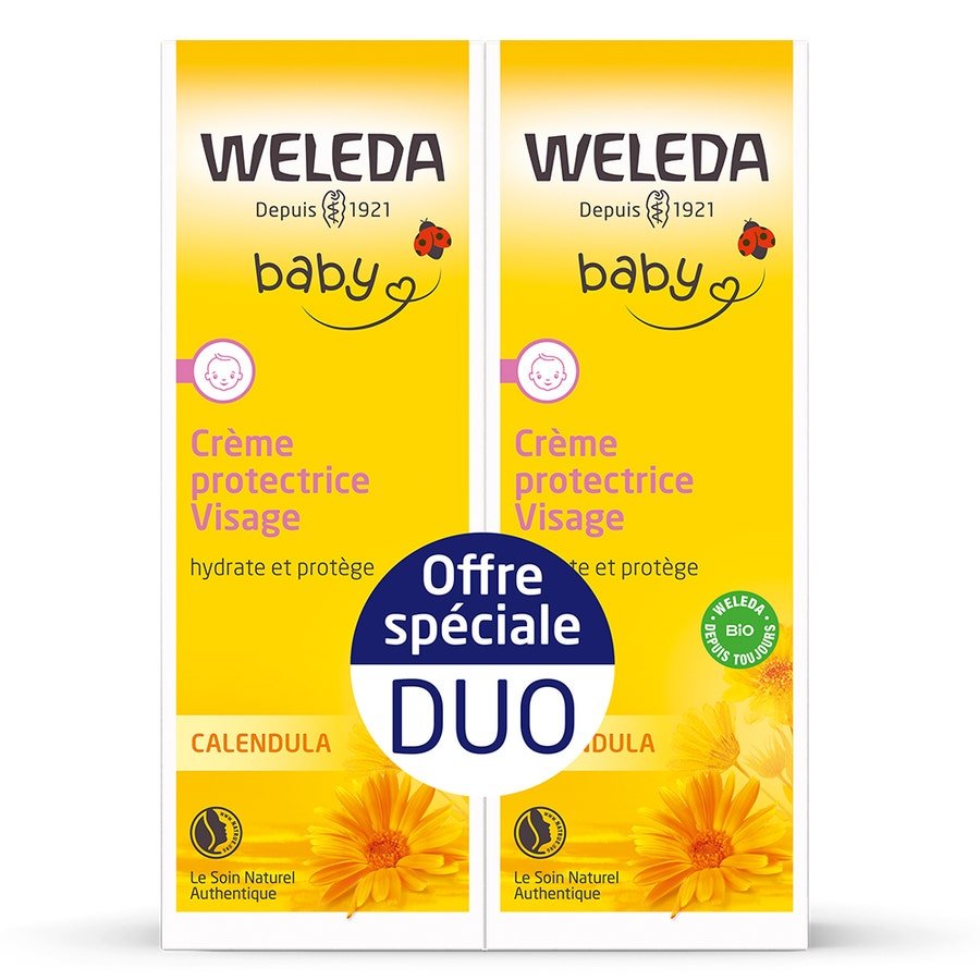 Weleda Calendula Protective Face Cream Duo 50ml x2 (1.69fl oz x2) - FrenchBeautyHub