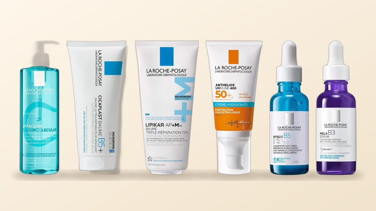 La Roche-Posay ranges: Effaclar, Cicaplast, Lipikar, Anthelios, Hyalu B5 and Mela B3