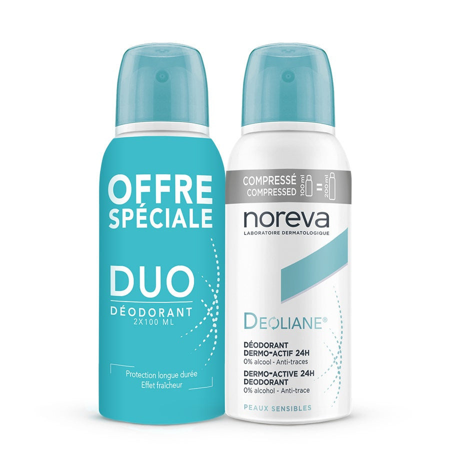 Noreva Déoliane 24H Déodorant Dermo-actif en spray 2x 100 ml 