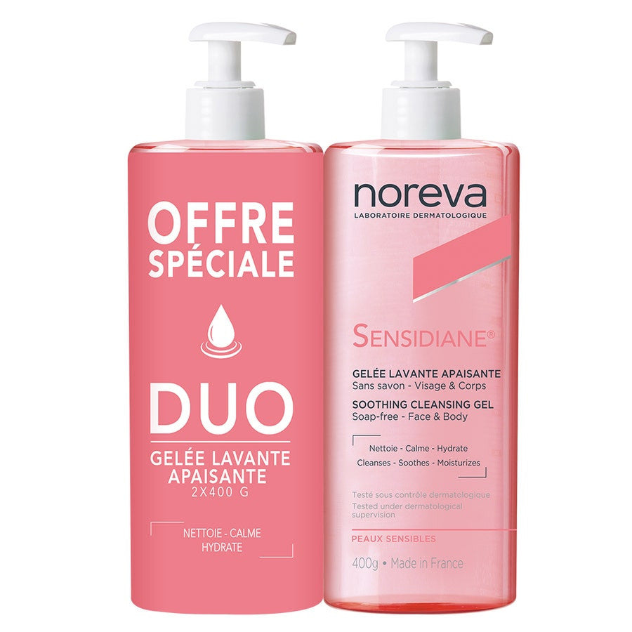 Noreva Sensidiane Gel nettoyant Duo 400 ml x2 (13,52 fl oz x2) 