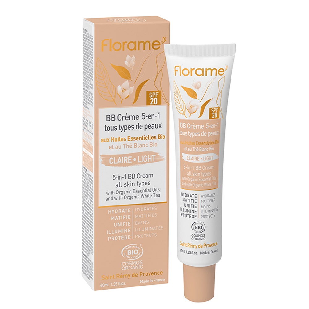 Florame 5-in-1 BB cream SPF20 Bioes All skin types 40ml (1.35fl oz) - FrenchBeautyHub