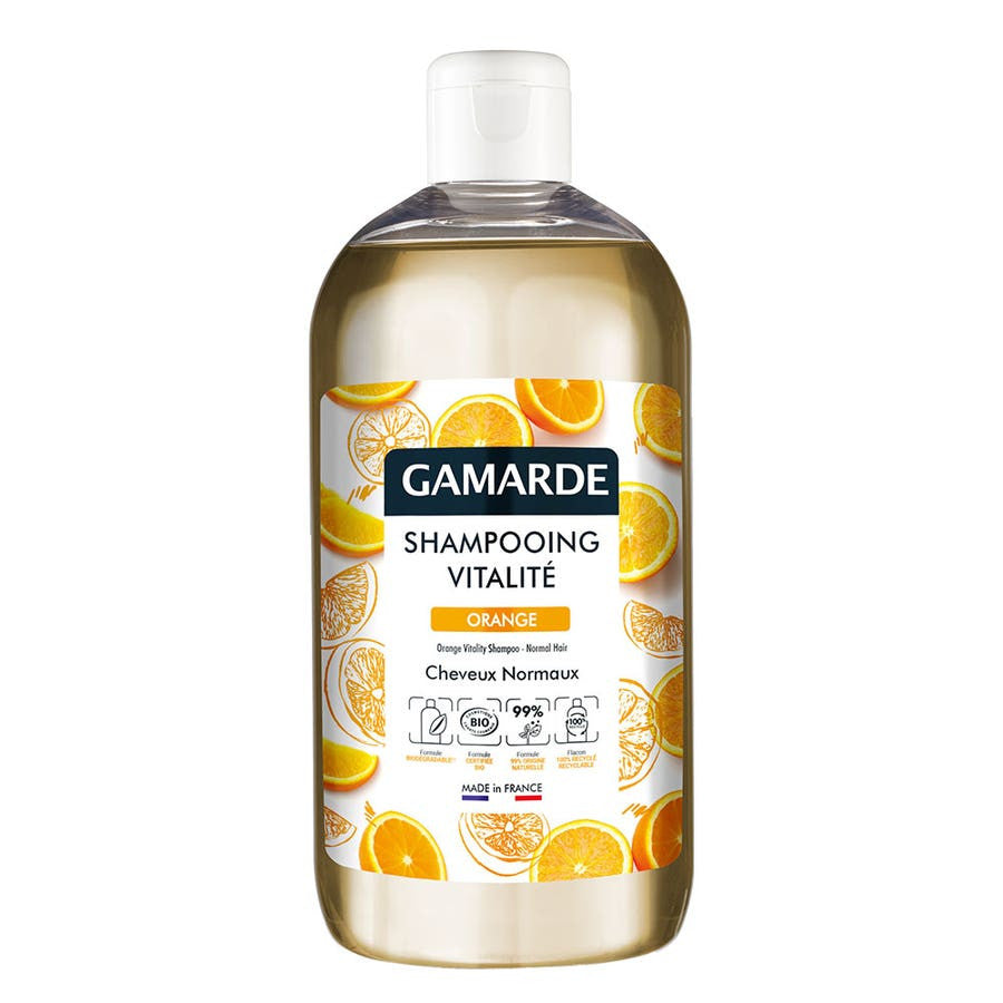 Shampoing Vitalité Orange Bio Gamarde Cheveux Normaux 500 ml 