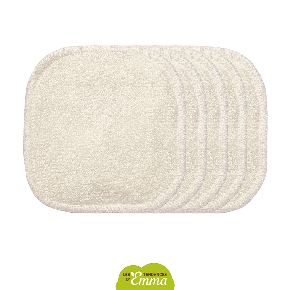 Les Tendances D'Emma Eco Chou Washable Baby Bamboo Squares Ecru x5