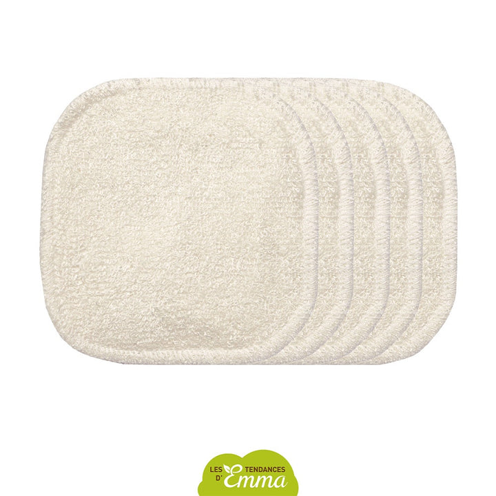 Les Tendances D'Emma Eco Chou Washable Baby Bamboo Squares Ecru x5