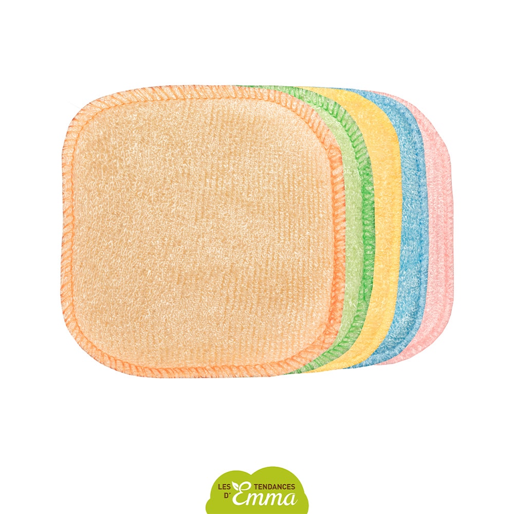 Les Tendances D'Emma Washable Baby Bamboo Colorful Cloths 10x12cm x5