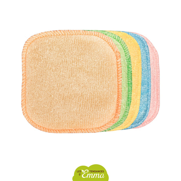 Les Tendances D'Emma Washable Baby Bamboo Colorful Cloths 10x12cm x5