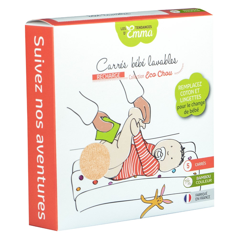 Les Tendances D'Emma Washable Baby Bamboo Colorful Cloths 10x12cm x5