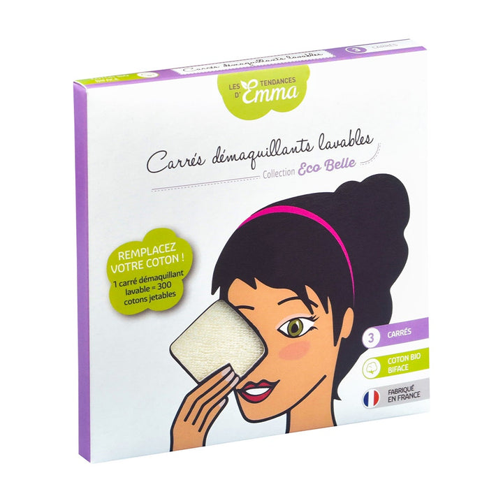 Les Tendances D'Emma Eco Belle Biface Washable Make-Up Remover Sticks Organic Cotton x3