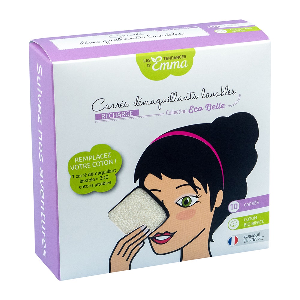 Les Tendances D'Emma Carres Two Sided Organic Cotton Make Up Remover Pads (refills )x10
