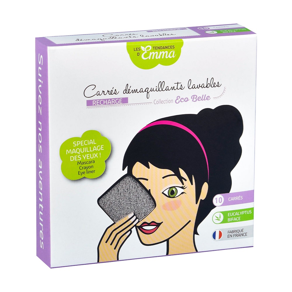 Les Tendances D'Emma Eco Belle Eucalyptus Grey Washable Make-Up Remover Sticks x10