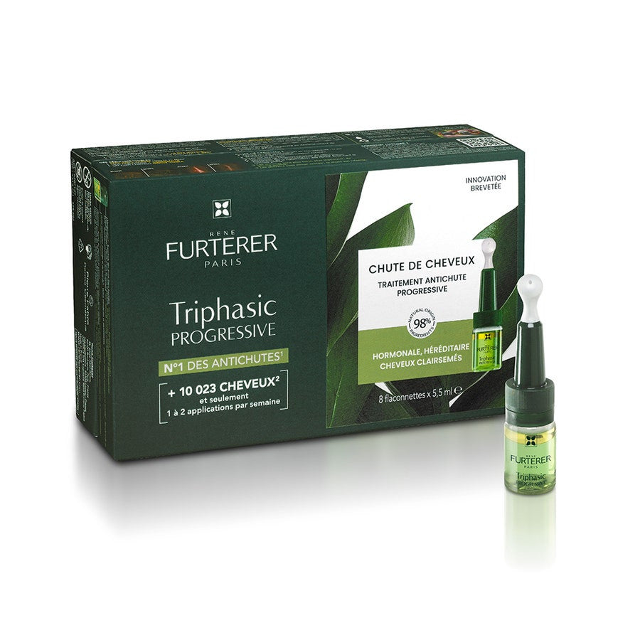 Rene Furterer Triphasic Progressive Anti Hair Loss Serum 8 Phials x 5.5ml - Pack of 8 Ampoules