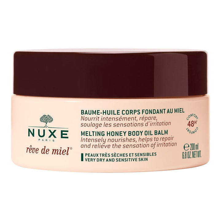 Nuxe Rêve de Miel Baume-en-Huile Fondant Corps 200 ml (6,76 fl oz) pour Peaux Très Sèches et Sensibles 