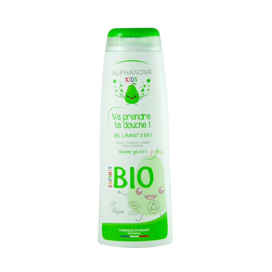 Gel lavant 3 en 1 Alphanova Kids Bio Go Take Your Shower Poire 250 ml (8,45 fl oz) 