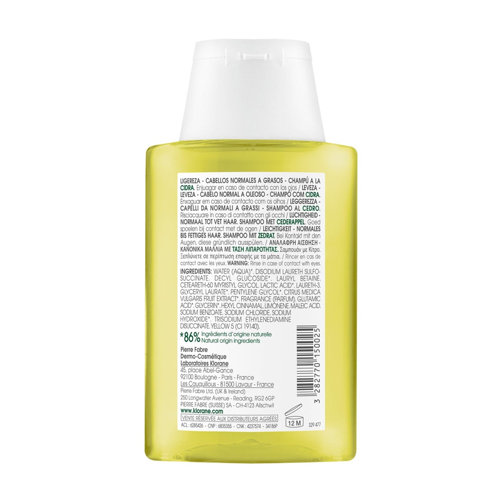 Klorane Lightness Sanitizing Shampoo Normal hair that regrays quickly 100ml (3.38fl oz)