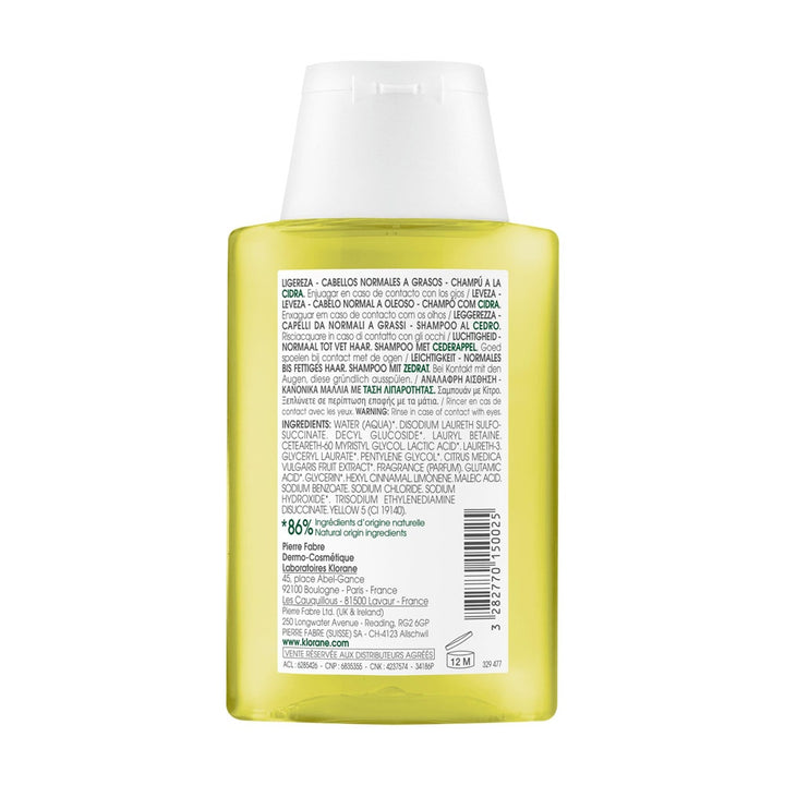 Klorane Lightness Sanitizing Shampoo Normal hair that regrays quickly 100ml (3.38fl oz)