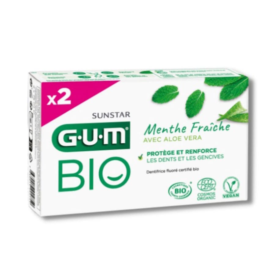 Gum Fresh Mint Organic Daily use Protection Toothpaste 75ml x2 (2.53fl oz x2)