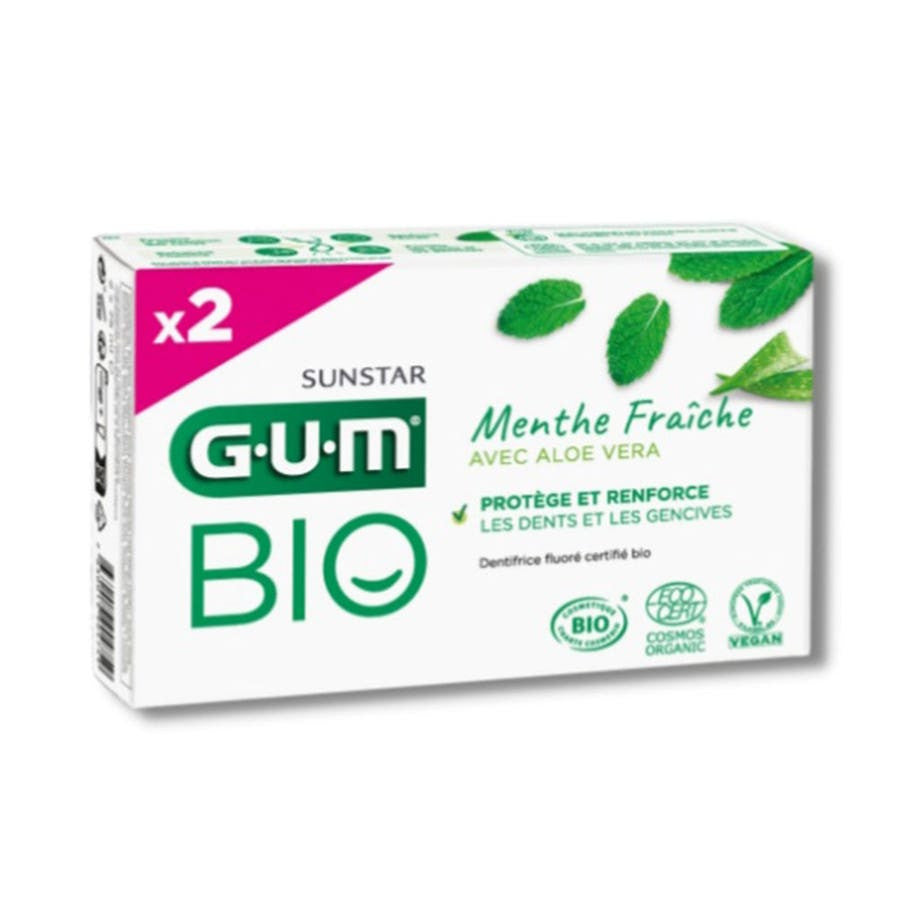 Dentifrice bio protection quotidienne Gum Fresh Mint 75 ml x2 (2,53 fl oz x2) 