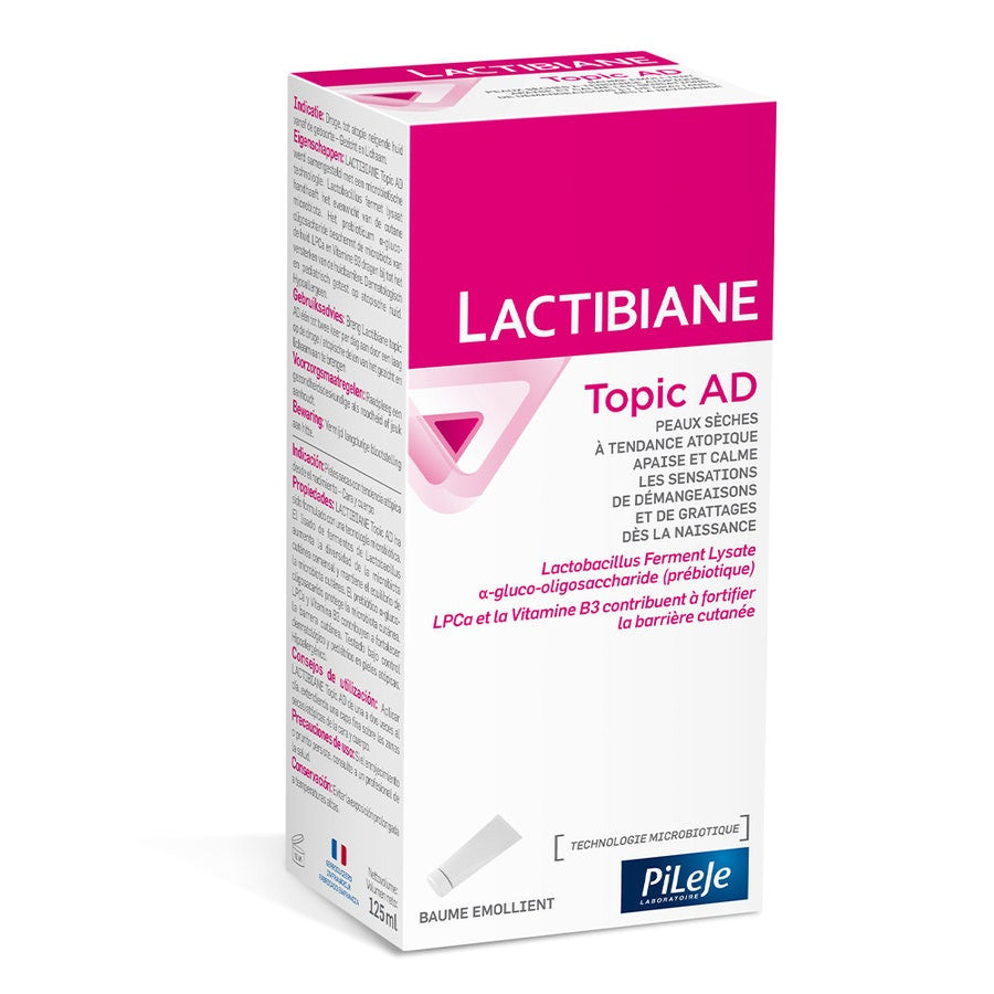 Pileje Lactibiane Topic Ad Baume émollient pour peaux à tendance atopique 125 ml (4,22 fl oz) 