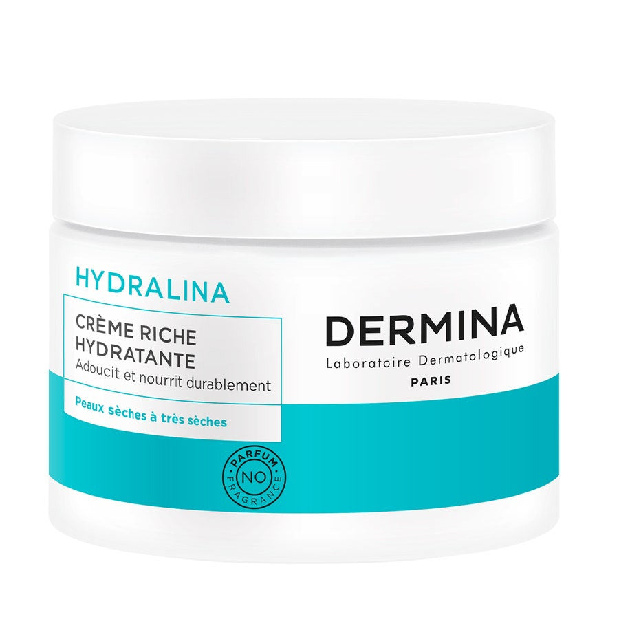 Dermina Hydralina Crème Hydratante Riche Peaux Très Sèches 50 ml (1,69 fl oz) 