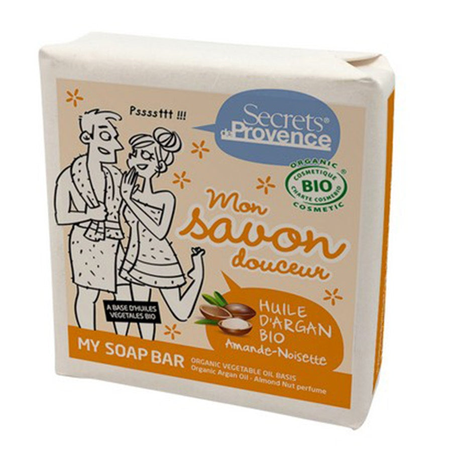 Savons à l'huile d'argan Secrets de Provence aux parfums d'amande et de noisette 100 g (3,52 oz) 