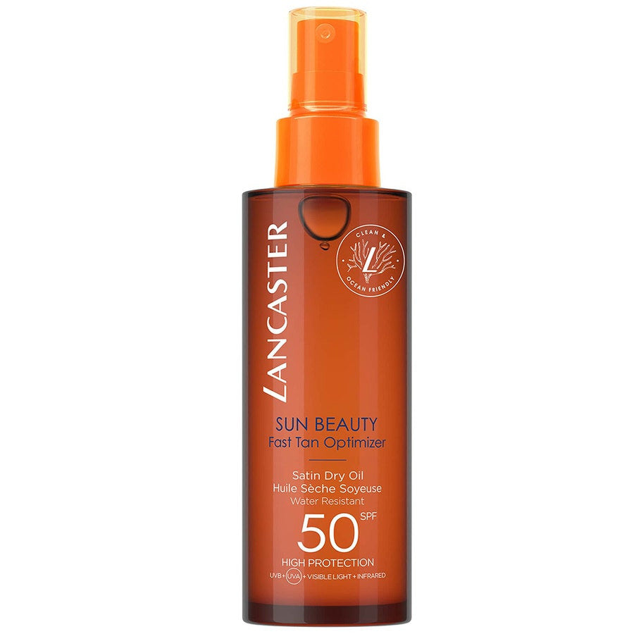 Huile sèche satinée Lancaster Sun Beauty SPF50, optimiseur de bronzage rapide, 150 ml (5 fl oz) 